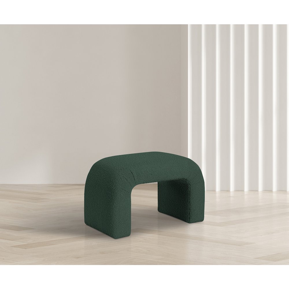 Niagara Green Boucle Fabric Bench. Picture 2