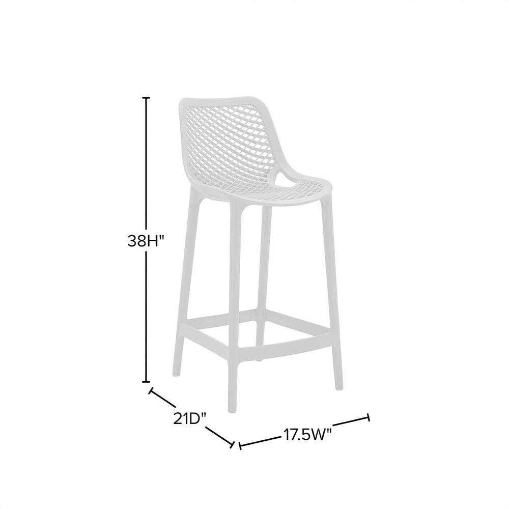 White Outdoor Patio Stool Set Of 4 With Anti-Uv Finish And Contemporary Style. Picture 7