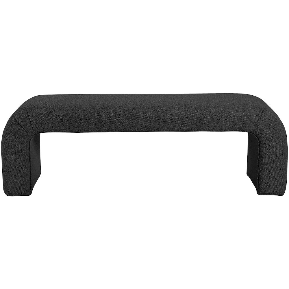 Niagara Black Boucle Fabric Bench. Picture 3