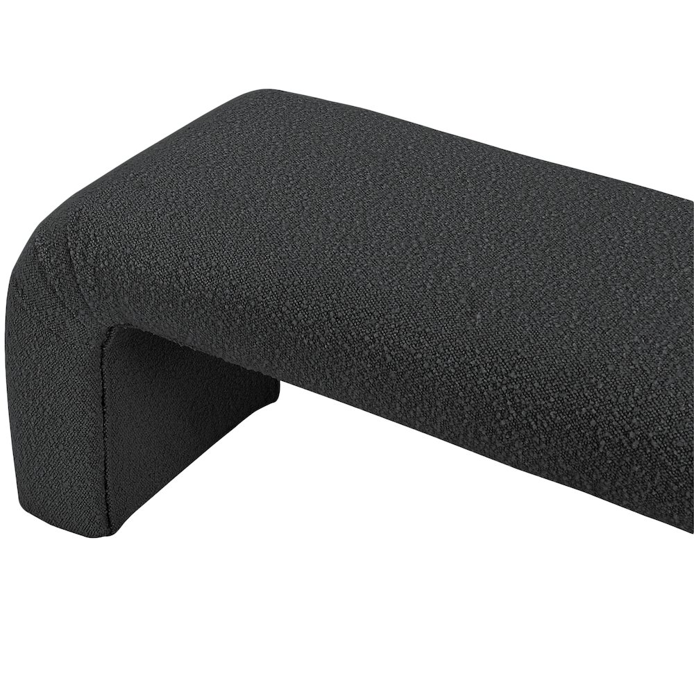Niagara Black Boucle Fabric Bench. Picture 5