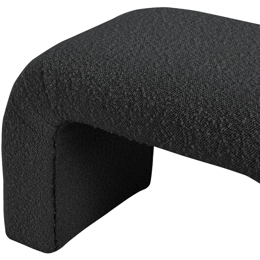 Niagara Black Boucle Fabric Bench. Picture 6