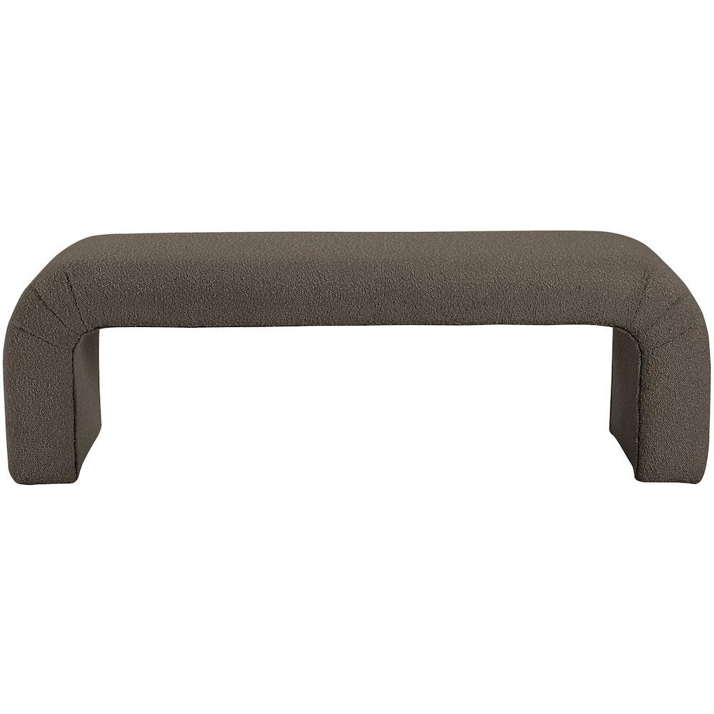 Niagara Brown Boucle Fabric Bench. Picture 3