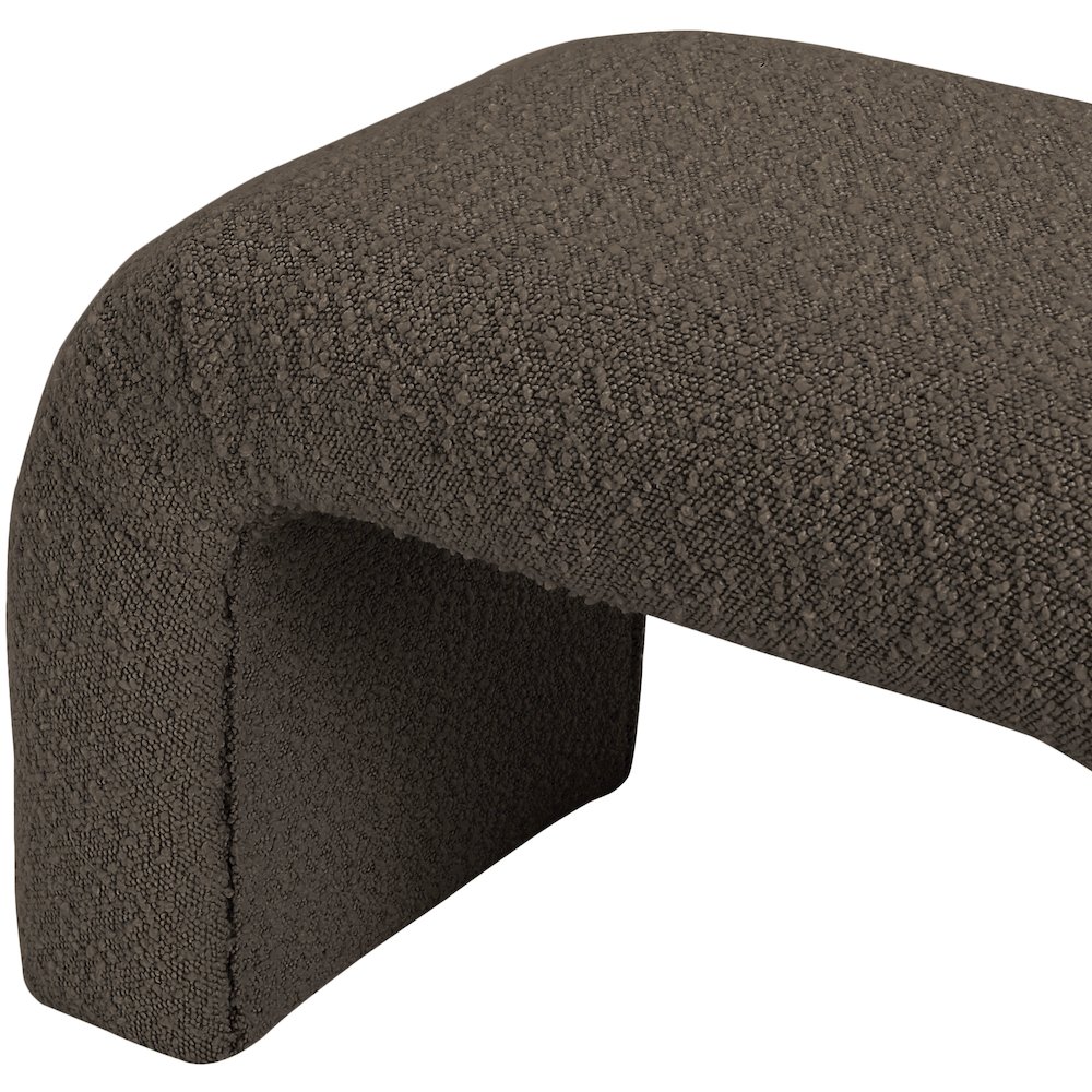 Niagara Brown Boucle Fabric Bench. Picture 6
