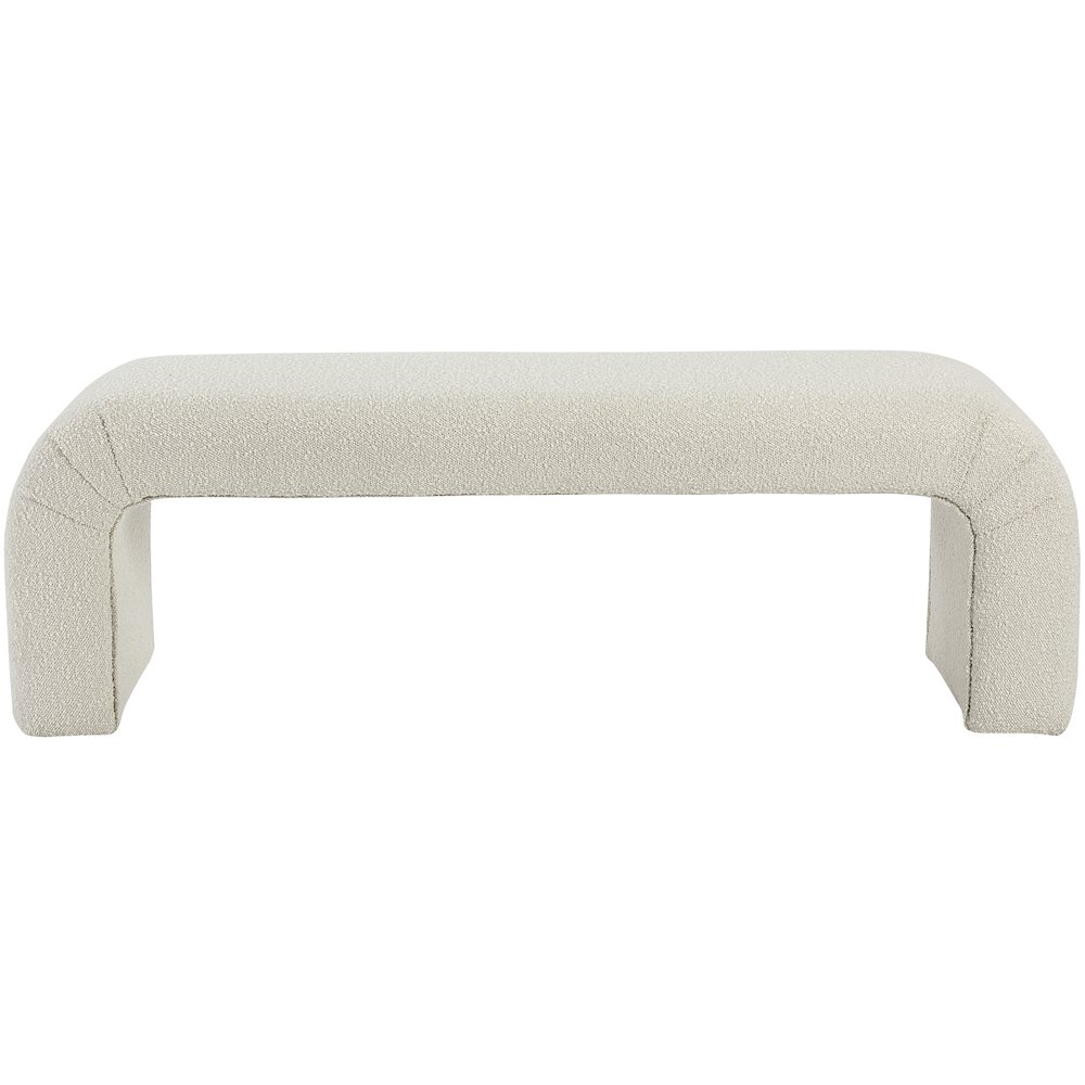 Niagara Cream Boucle Fabric Bench. Picture 3