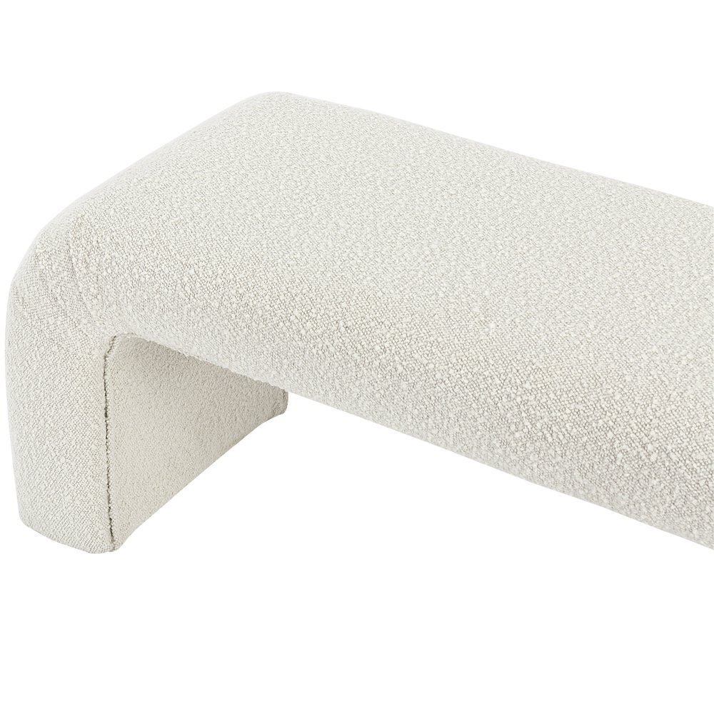 Niagara Cream Boucle Fabric Bench. Picture 5
