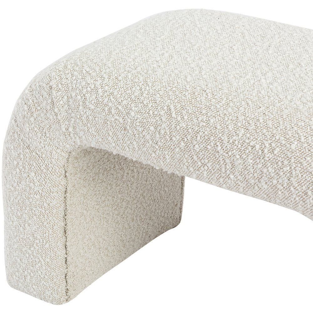 Niagara Cream Boucle Fabric Bench. Picture 6