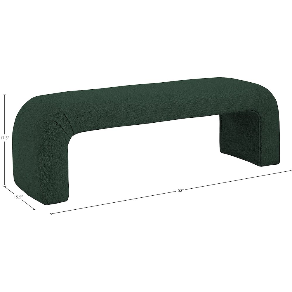 Niagara Green Boucle Fabric Bench. Picture 7