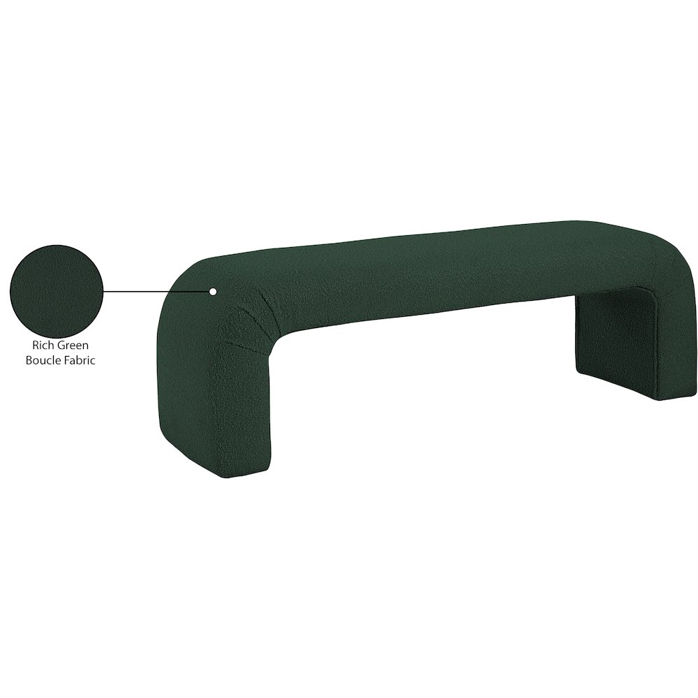 Niagara Green Boucle Fabric Bench. Picture 8
