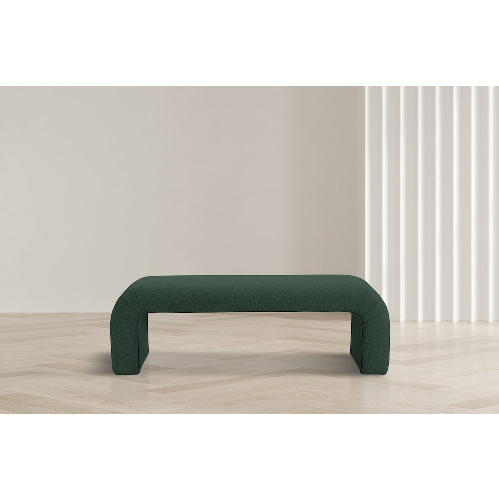 Niagara Green Boucle Fabric Bench. Picture 2