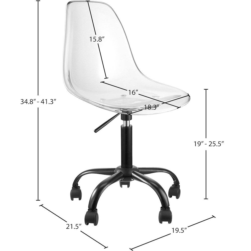 Clarion Matte Black Office Chair. Picture 7