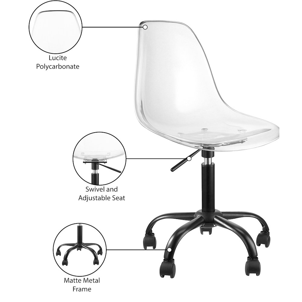 Clarion Matte Black Office Chair. Picture 8