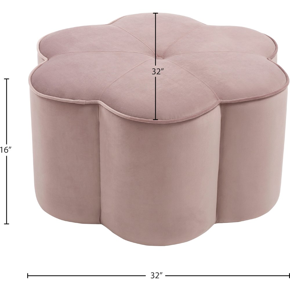 Daisy Pink Velvet Ottoman. Picture 4