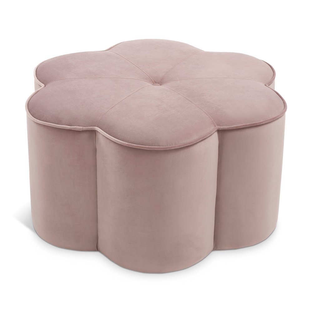 Daisy Pink Velvet Ottoman. Picture 1