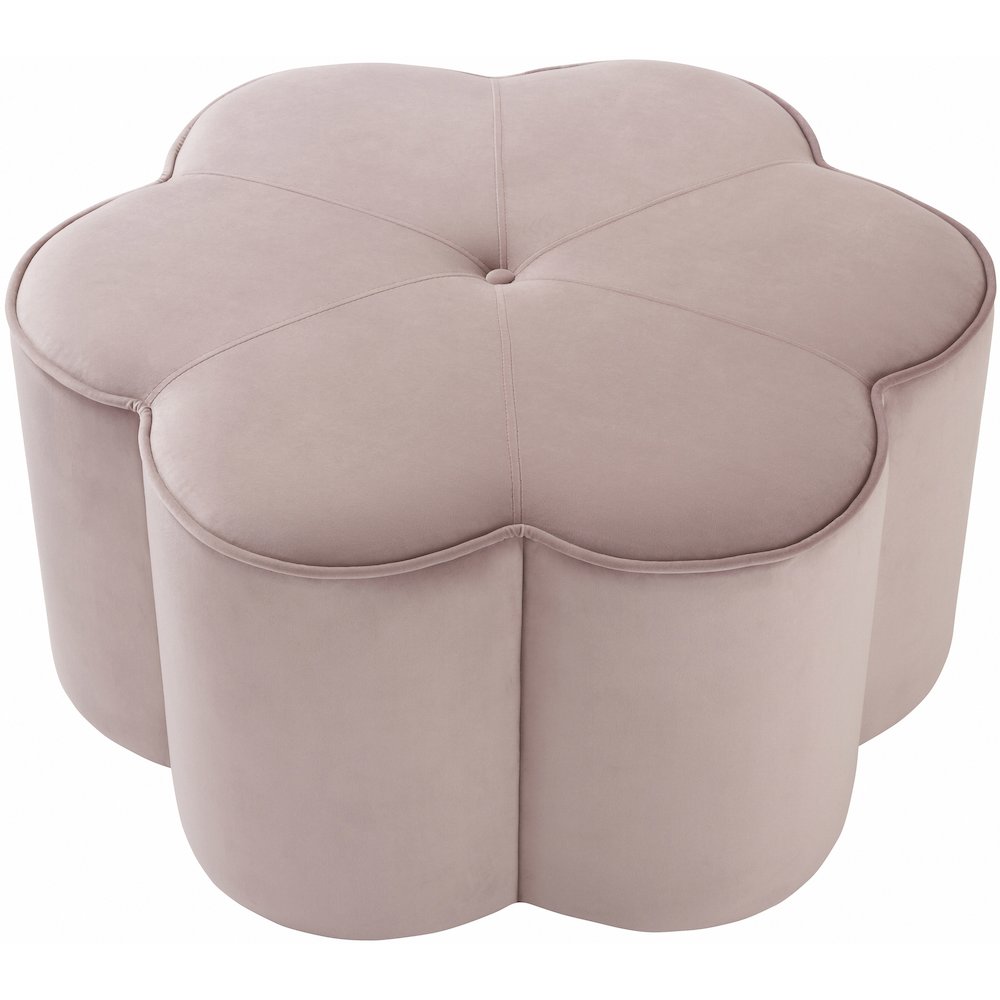 Daisy Pink Velvet Ottoman. Picture 3