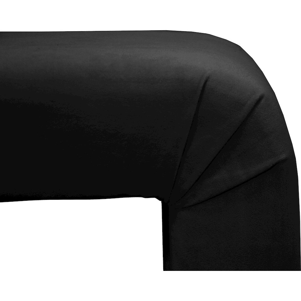 Minimalist Black Velvet Bench. Picture 5