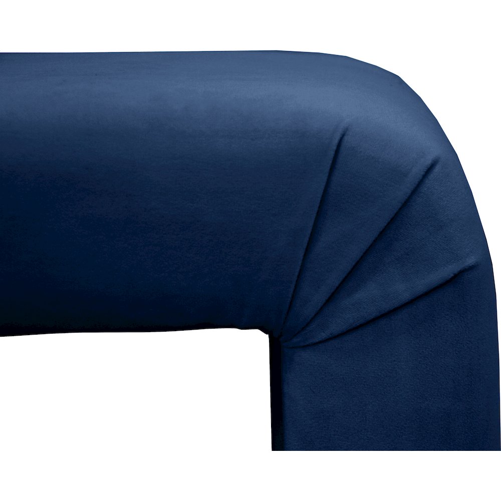 Minimalist Navy Velvet Bench. Picture 5
