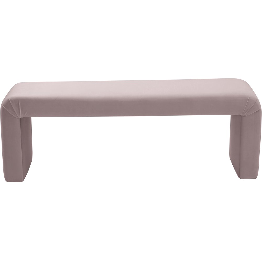 Minimalist Pink Velvet Bench. Picture 4