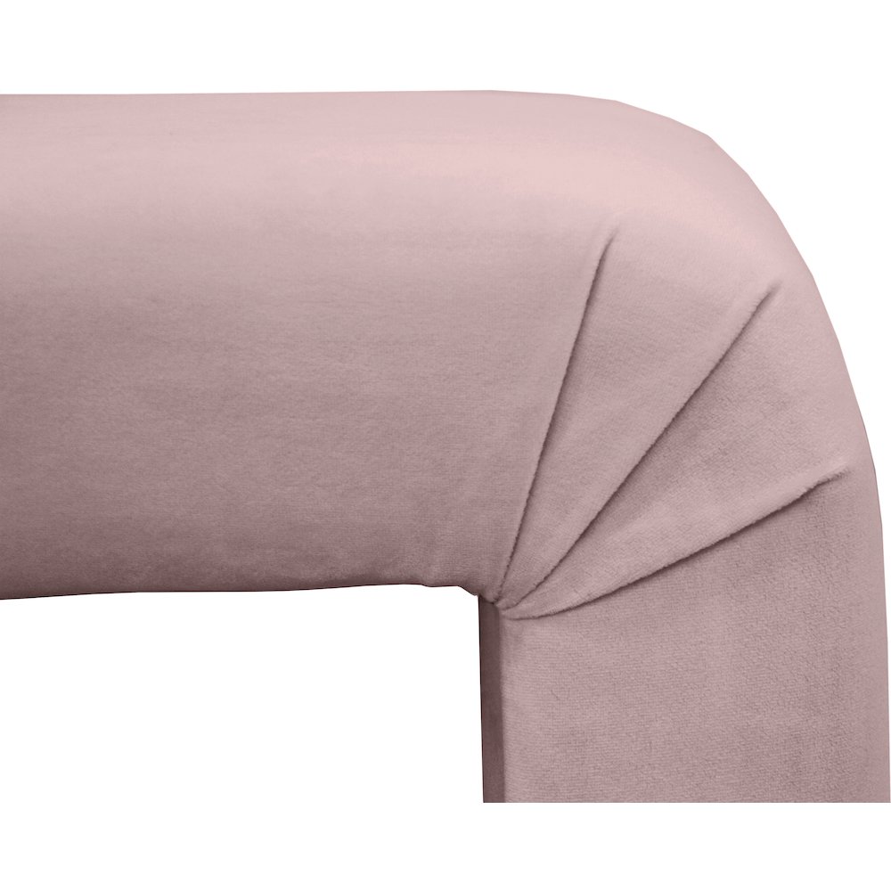 Minimalist Pink Velvet Bench. Picture 5