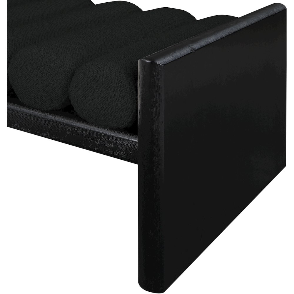 Waverly Black Boucle Fabric Bench. Picture 5