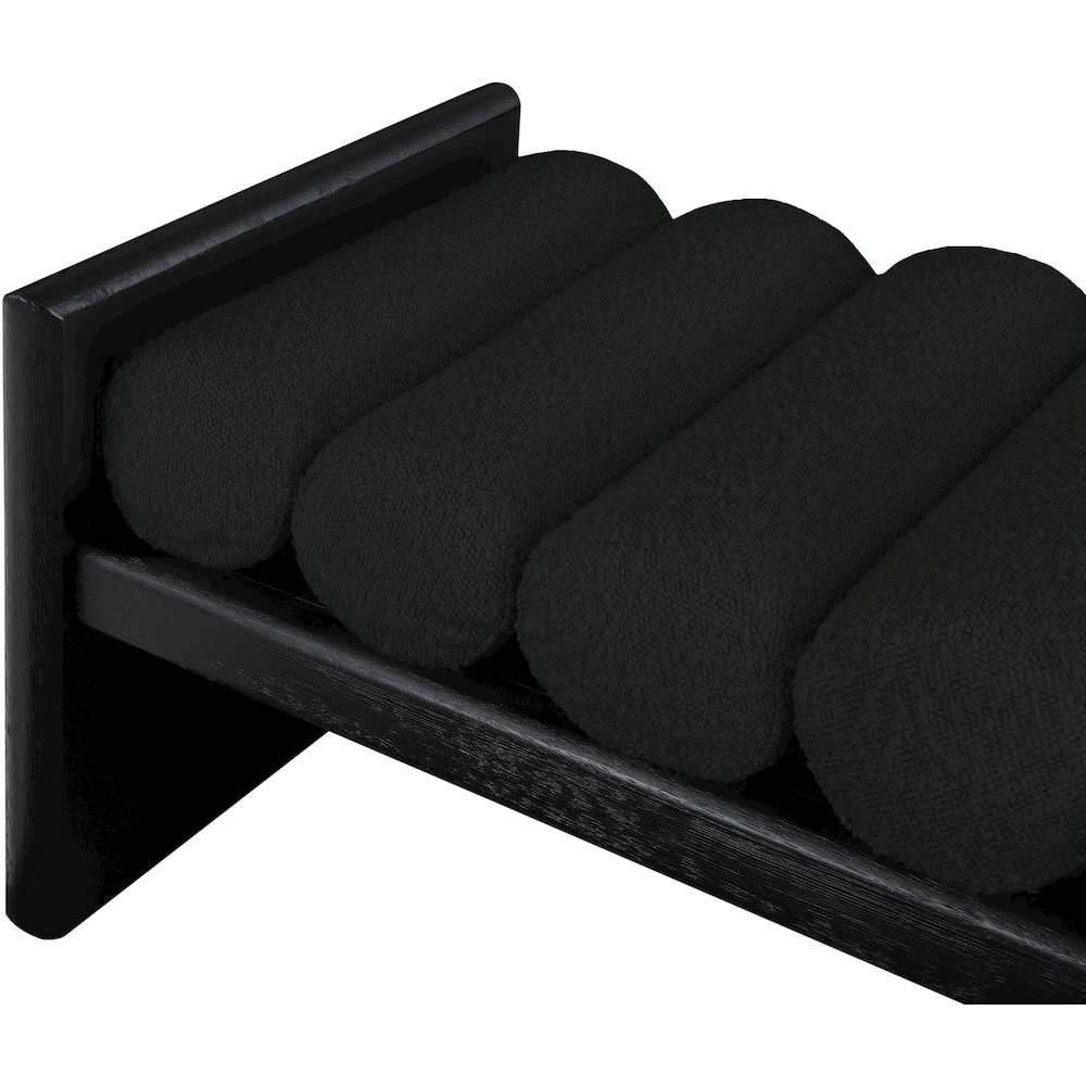 Waverly Black Boucle Fabric Bench. Picture 6
