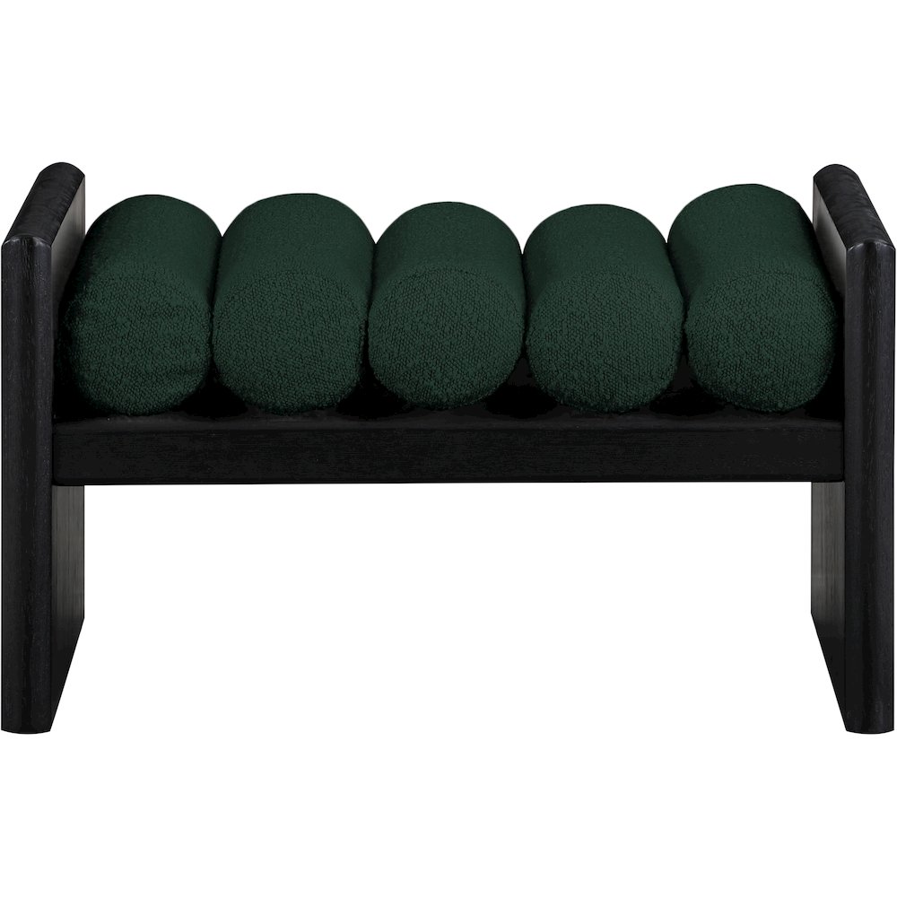 Waverly Green Boucle Fabric Bench. Picture 3