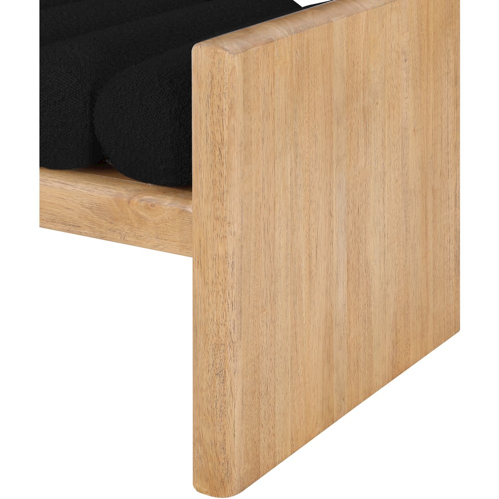 Waverly Black Boucle Fabric Bench. Picture 6