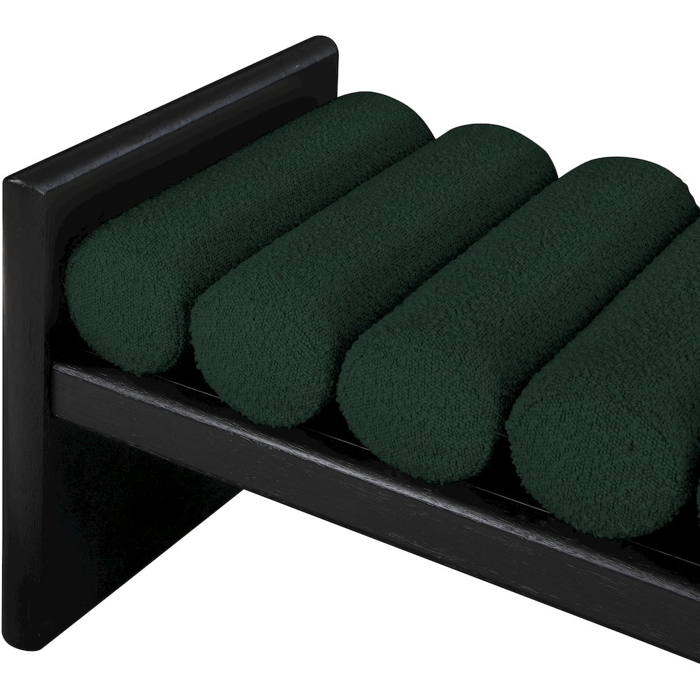 Waverly Green Boucle Fabric Bench. Picture 5