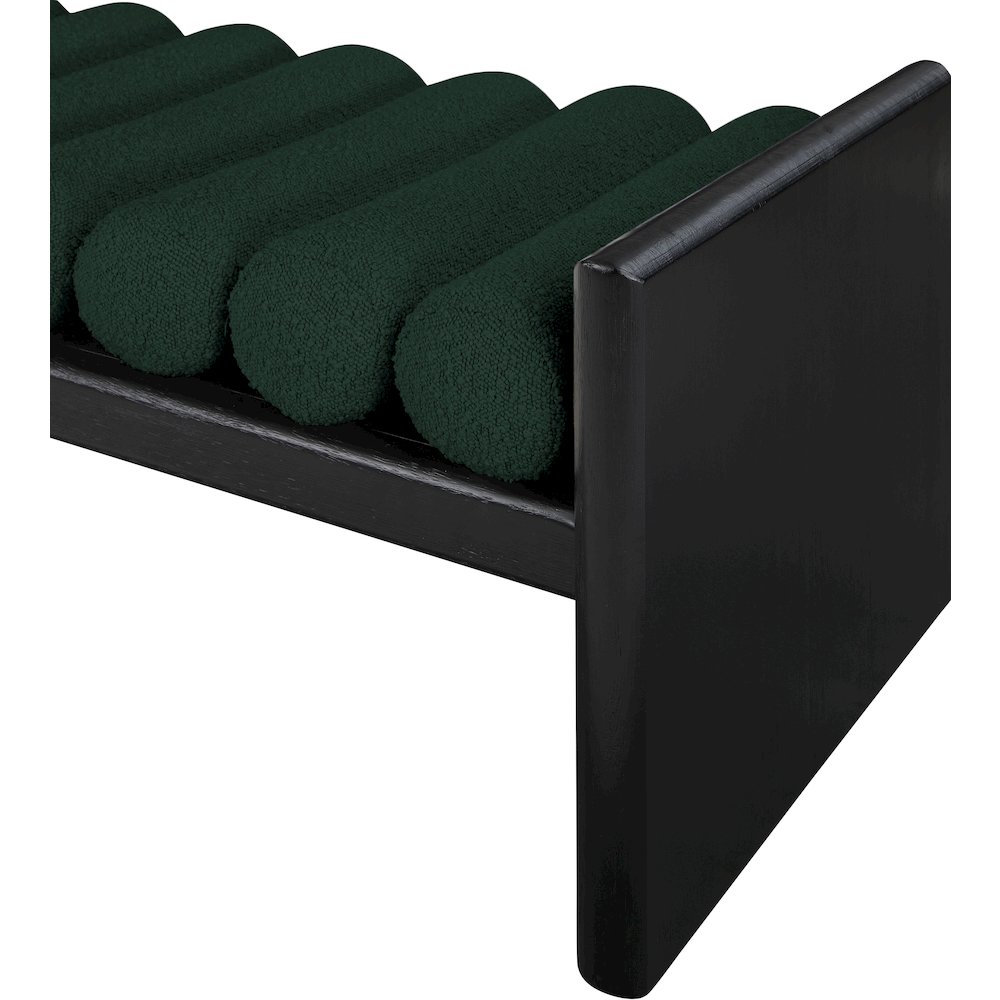 Waverly Green Boucle Fabric Bench. Picture 6