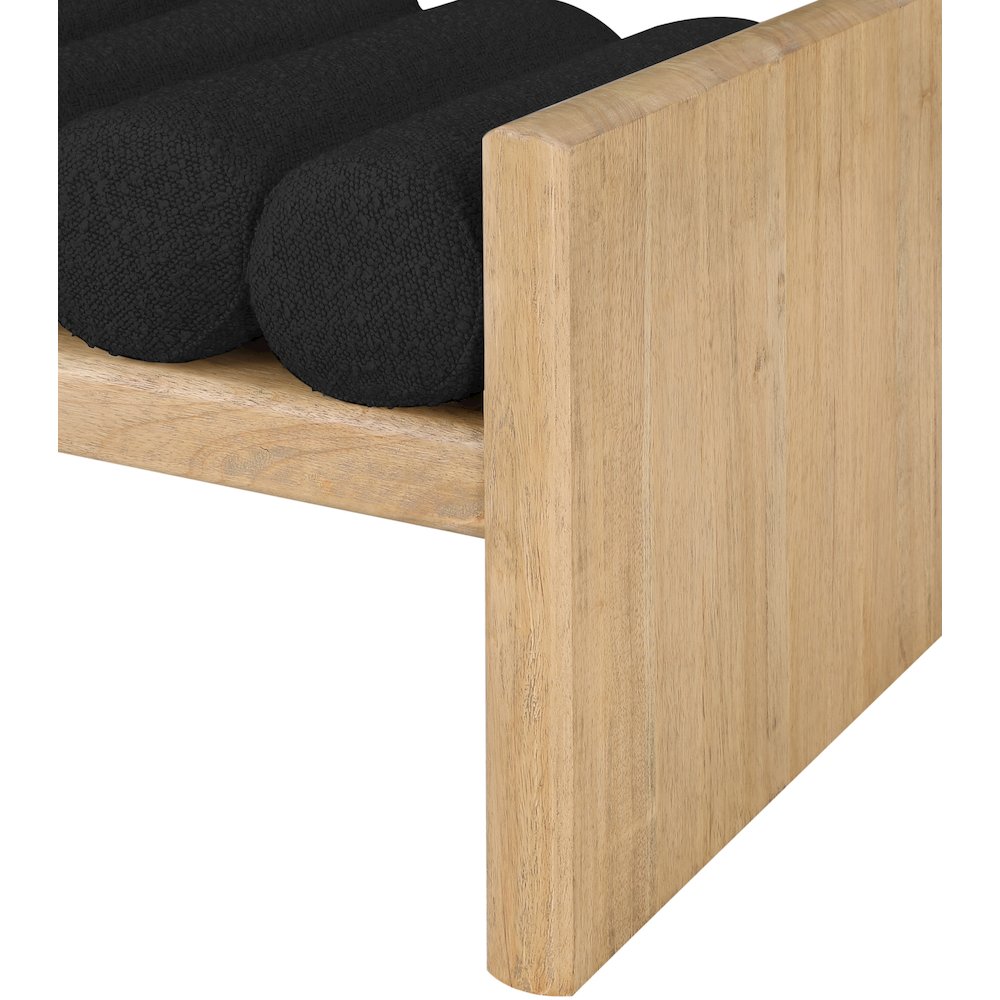 Waverly Black Boucle Fabric Bench. Picture 6