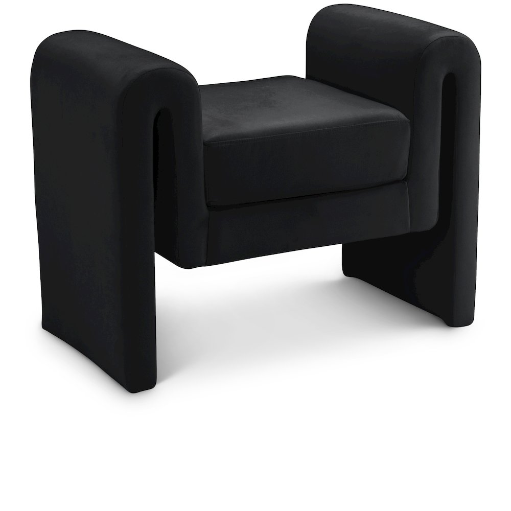 Sloan Black Velvet Bench. Picture 1