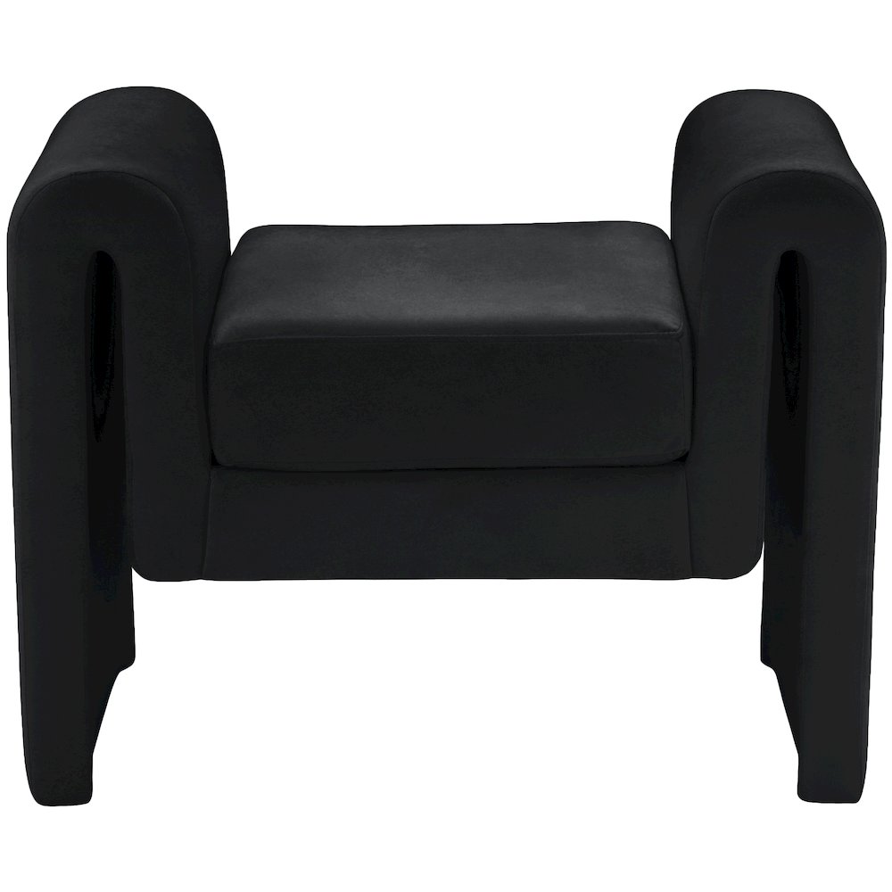 Sloan Black Velvet Bench. Picture 3
