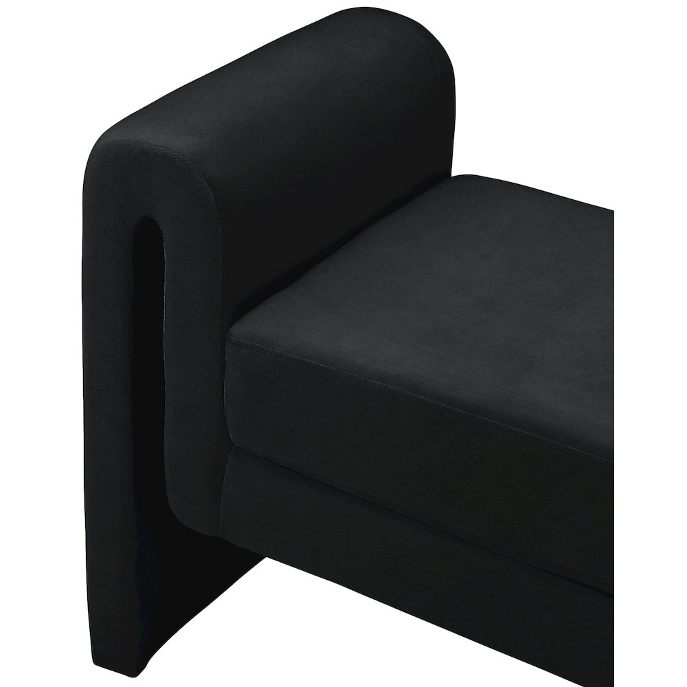 Sloan Black Velvet Bench. Picture 5