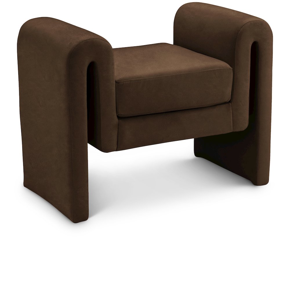 Sloan Brown Velvet Bench. Picture 1