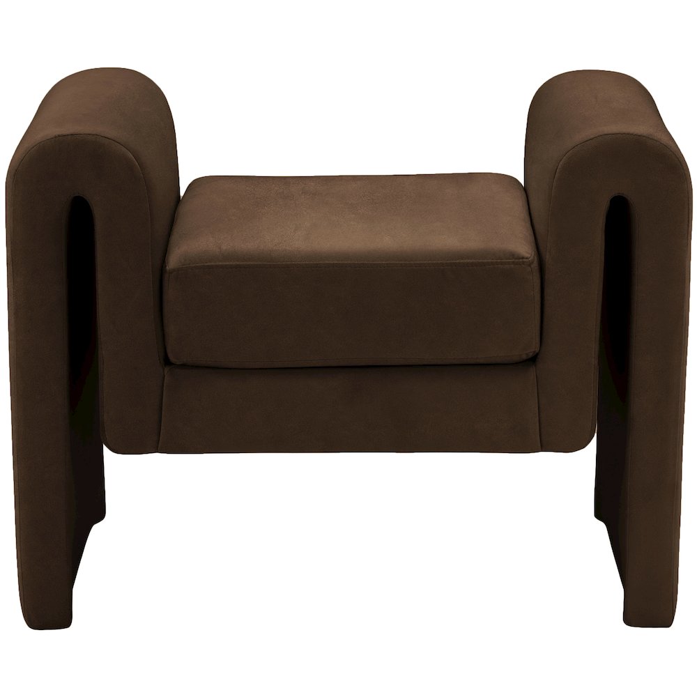 Sloan Brown Velvet Bench. Picture 3