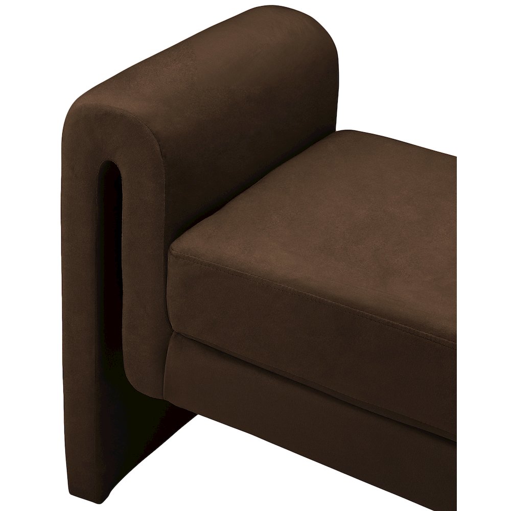 Sloan Brown Velvet Bench. Picture 5