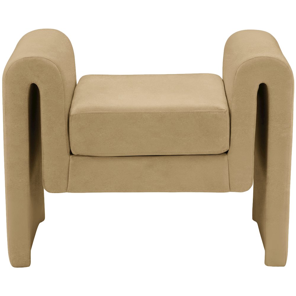 Sloan Camel Velvet Bench. Picture 3