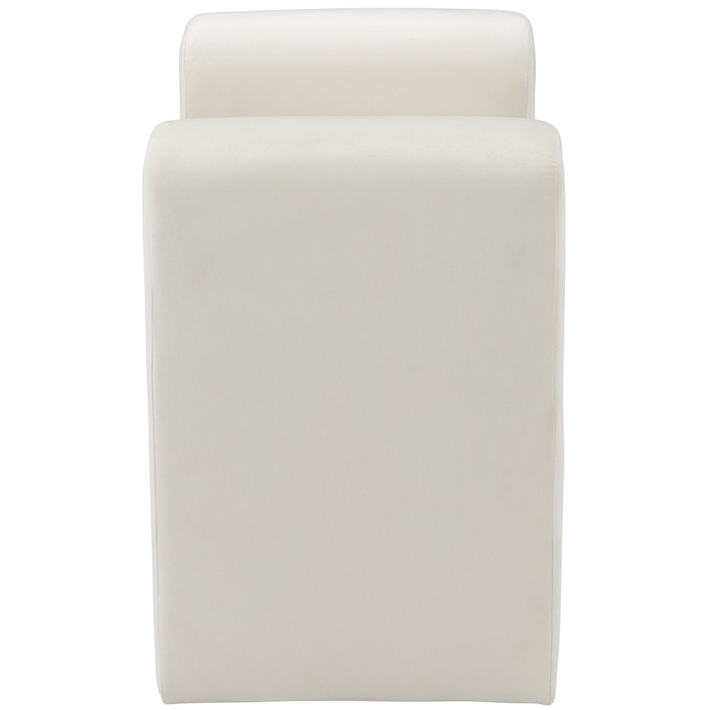 Sloan Cream Velvet Bench. Picture 4