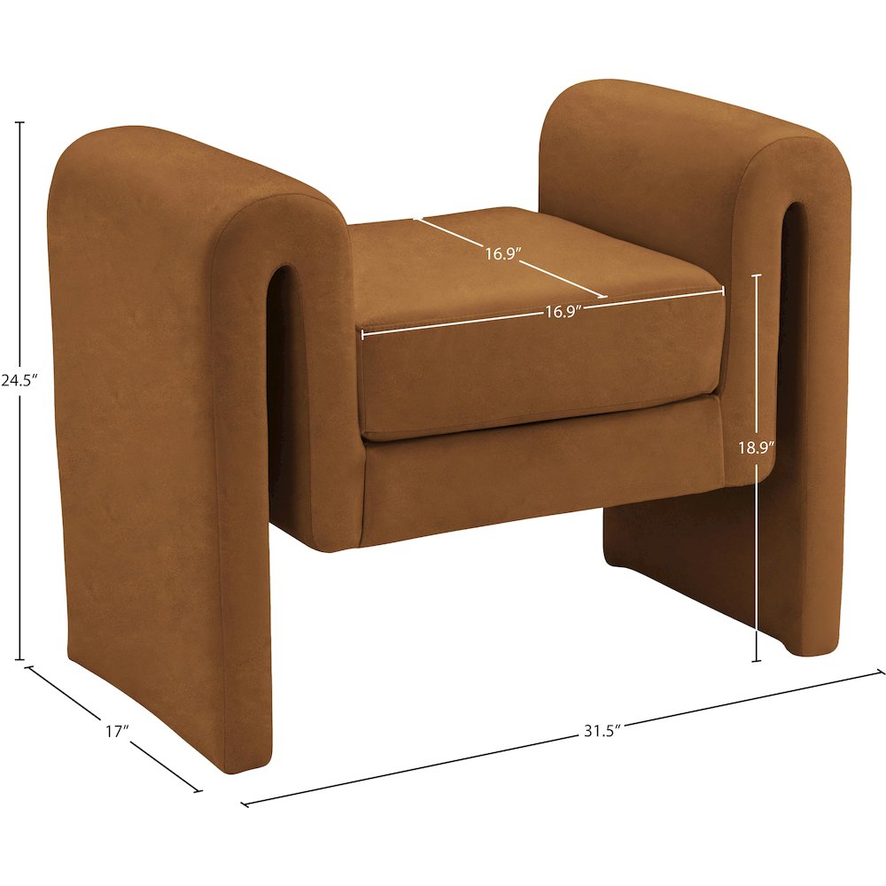 Sloan Saddle Velvet Bench. Picture 6