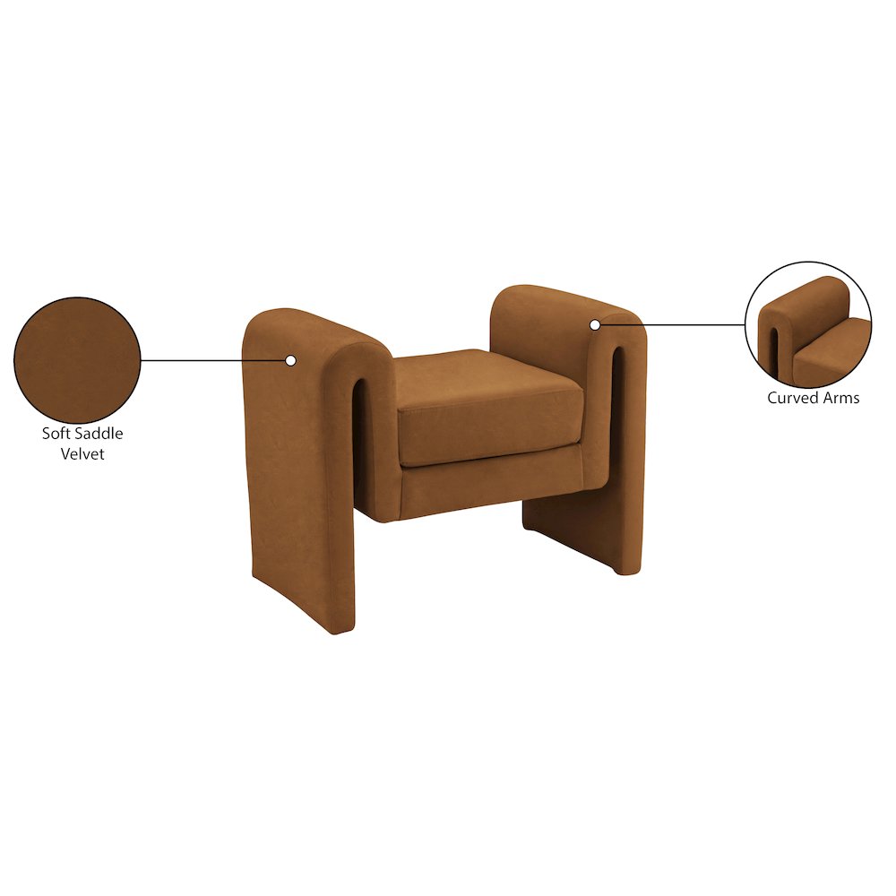 Sloan Saddle Velvet Bench. Picture 7