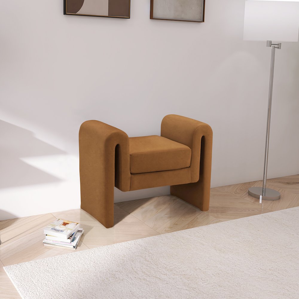 Sloan Saddle Velvet Bench. Picture 2