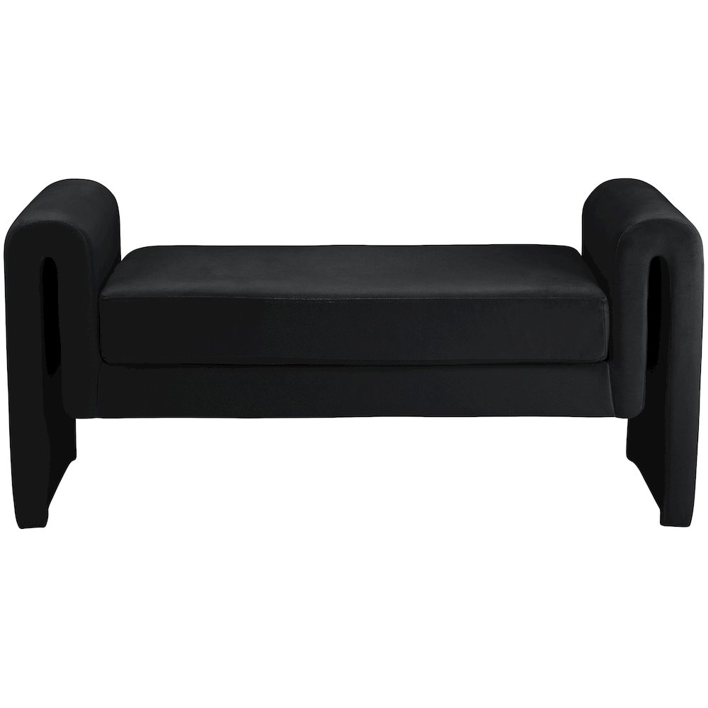 Sloan Black Velvet Bench. Picture 3