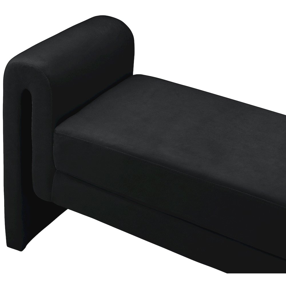 Sloan Black Velvet Bench. Picture 5