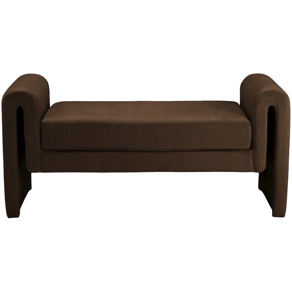 Sloan Brown Velvet Bench. Picture 3