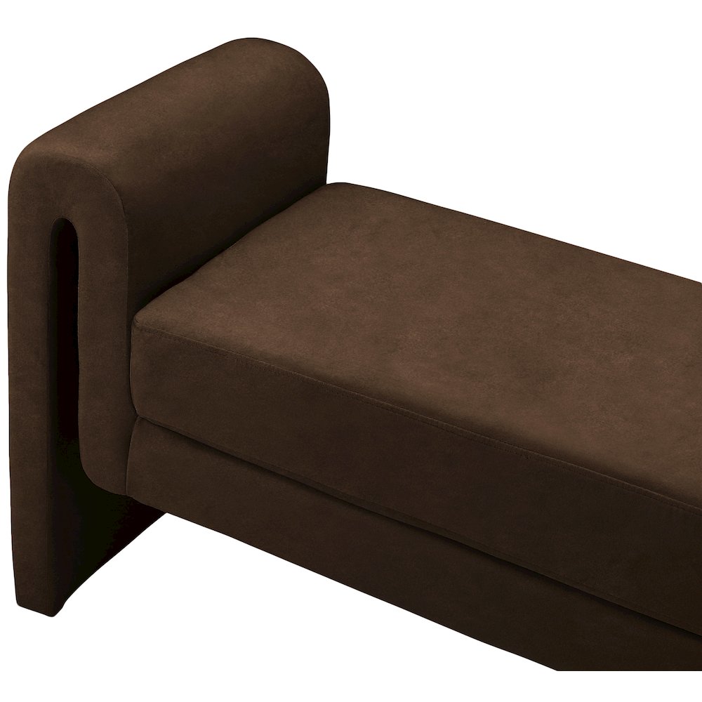 Sloan Brown Velvet Bench. Picture 5