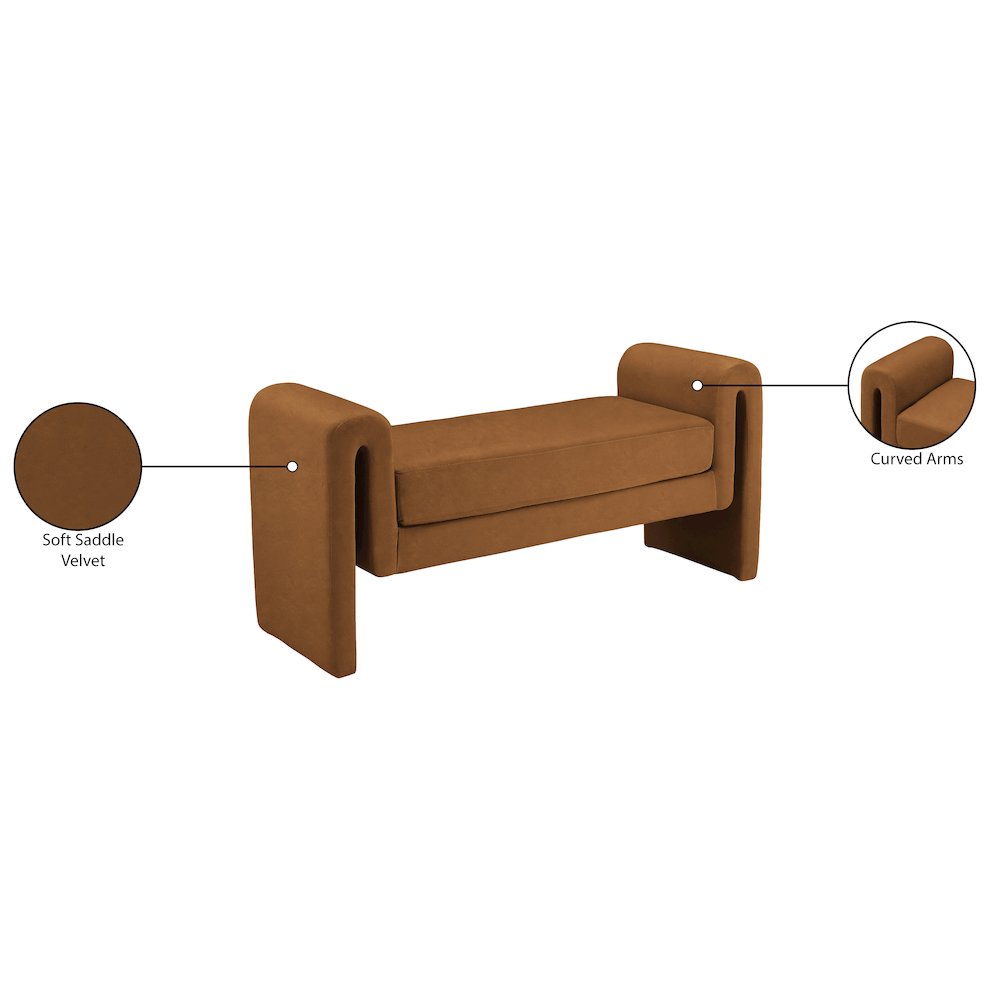 Sloan Saddle Velvet Bench. Picture 7
