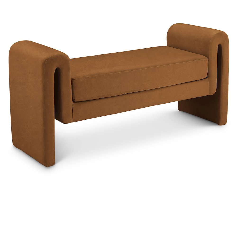 Sloan Saddle Velvet Bench. Picture 1