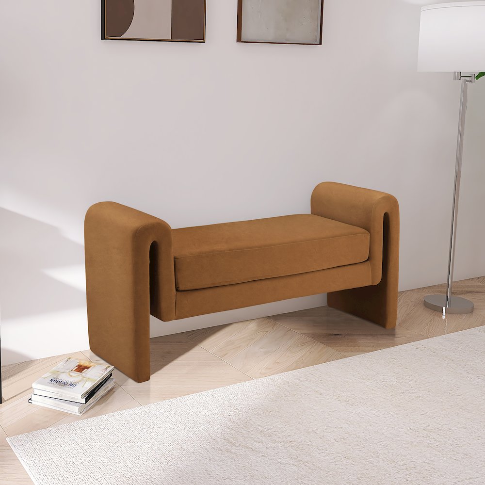 Sloan Saddle Velvet Bench. Picture 2