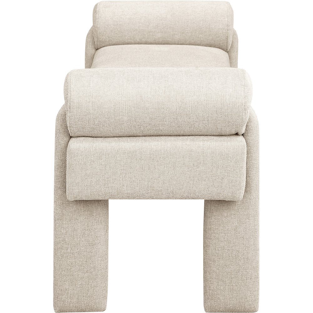 Stefano Beige Polyester Fabric Bench. Picture 4