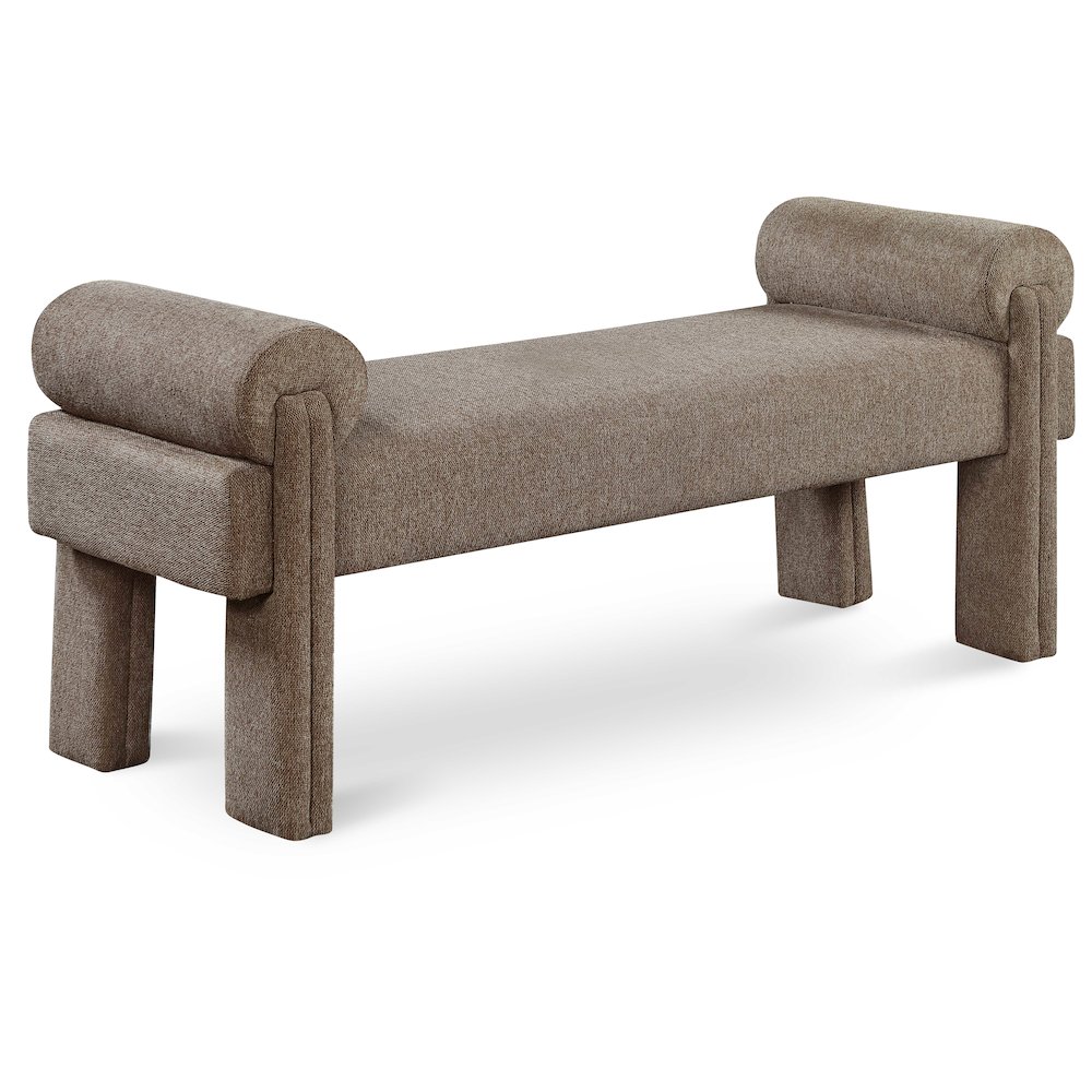 Stefano Brown Polyester Fabric Bench. Picture 1