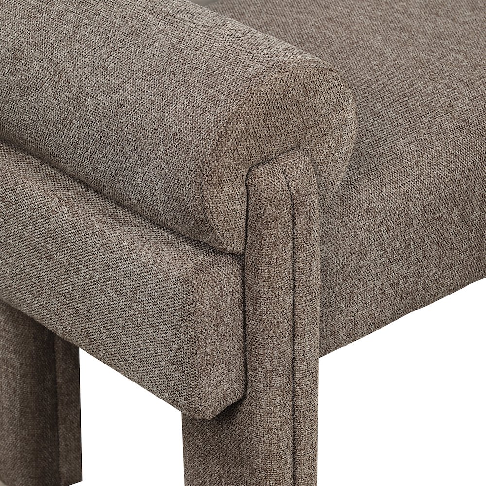 Stefano Brown Polyester Fabric Bench. Picture 5
